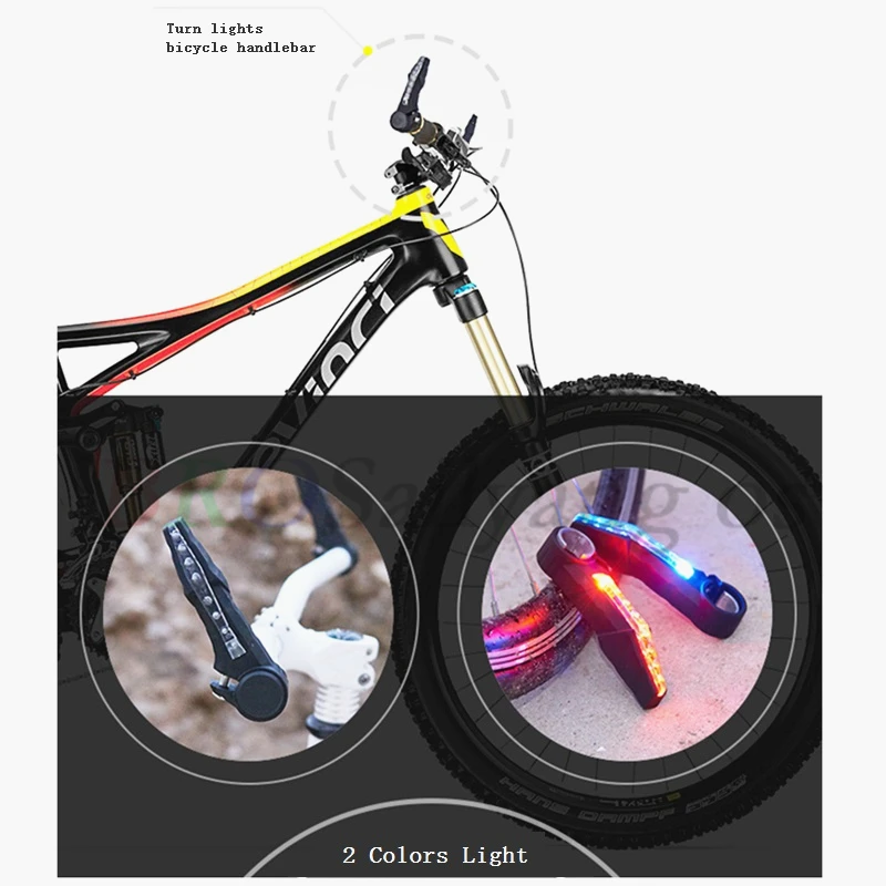 New 2 Pcs Bike Bicycle Handlebar Grips Light Led Bicycle Turn Signal Warning Lamp Safe Cycling Mountain Bike Bicycle Lights