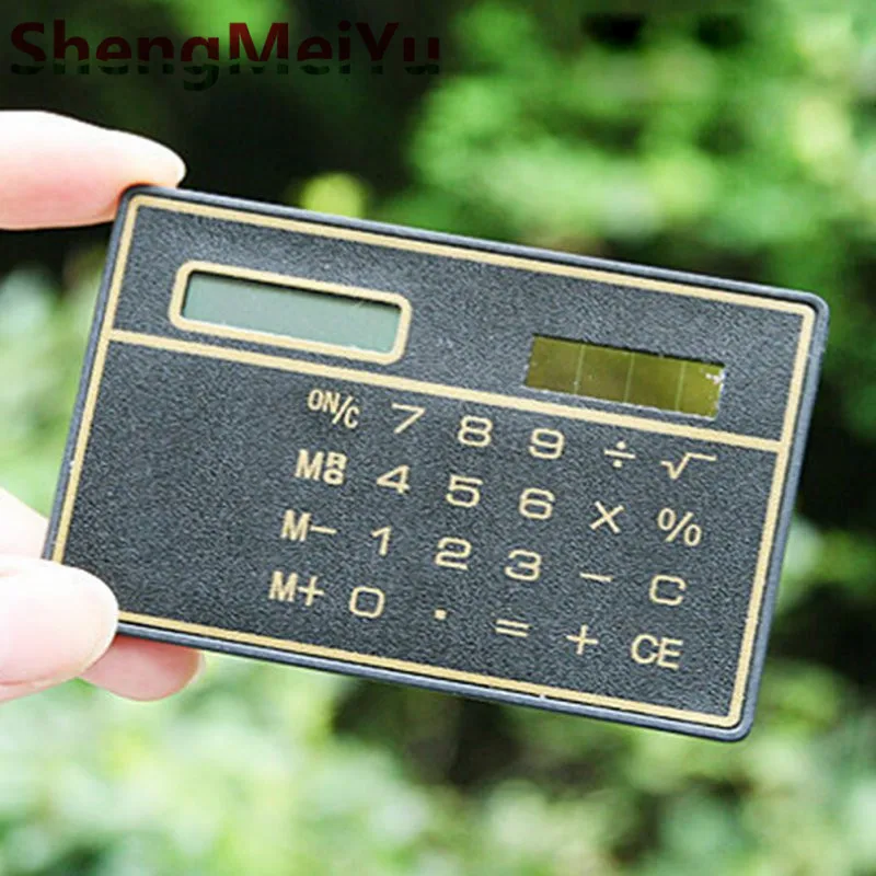 1PC Mini Solar Calculator Function Credit Card Calculadora Pocket Calculator Novelty Small Slim Man Woman Gifts