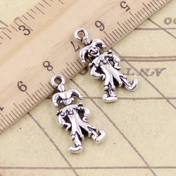 10pcs Charms Clown Joker Jester 25x12mm Tibetan Bronze Silver Color Pendants Antique Jewelry Making DIY Handmade Craft