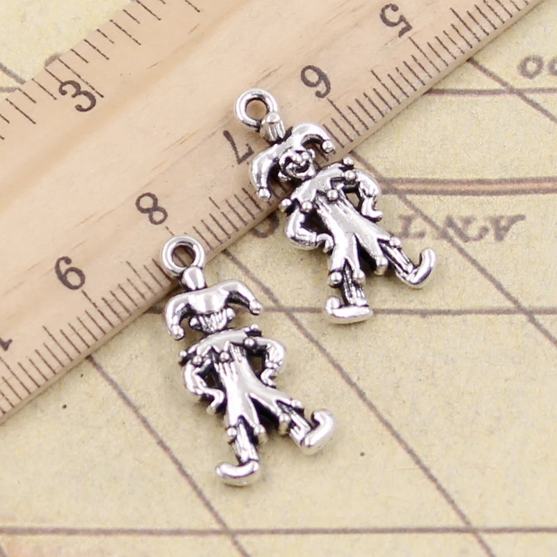 10 sztuk Charms Clown Joker Jester 25x12mm tybetański brąz srebrny kolor wisiorki antyczny tworzenia biżuterii DIY Handmade Craft