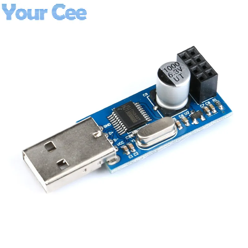 2pcs/1pc CH340 USB to ESP8266 Serial Port Wireless Wifi Module Developent Board 8266 Adapter PCB ESP-01S IOT