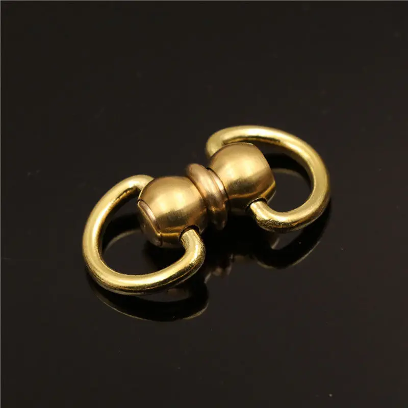 1piece Solid Brass Swivel Eye Rotating Connector Double End D ring for Keychain Key Ring Wallet Fob Clip connecting