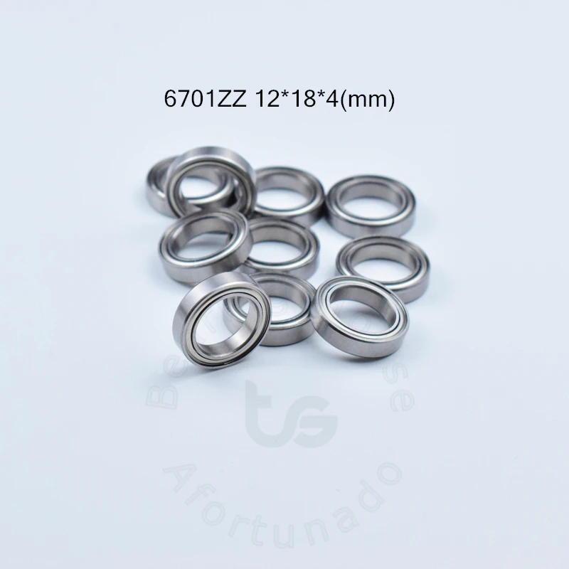 

6701ZZ Bearing 10pcs 12*18*4(mm) free shipping chrome steel Metal Sealed High speed Mechanical equipment parts