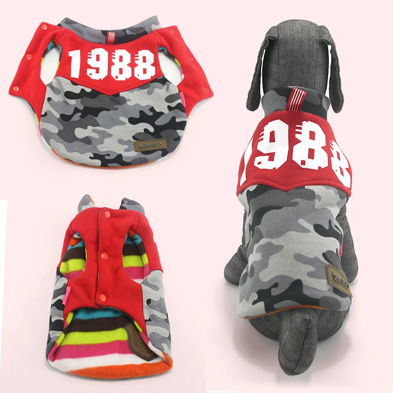 Classic Double-sided Wear Camouflage Dog Jacket Corduroy Dog Clothes Pet Clothing Cotton Coat For Small Medium Dogs XXL Jacket