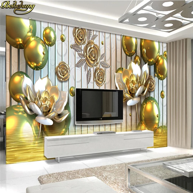 

beibehang Stereo relief lotus ball ball background wall custom photo wallpaper large mural wall stickers papel de parede