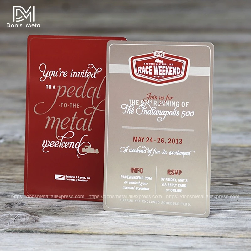 Customized metal invitation letter wedding invitation brand stainless steel business card design and production