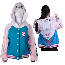 D.va OW bluzy Cosplay DVA kostium kurtka bluzy Dva jesienne ubrania zimowe kurtki dla kobiet płaszcz Complay impreza z okazji Halloween