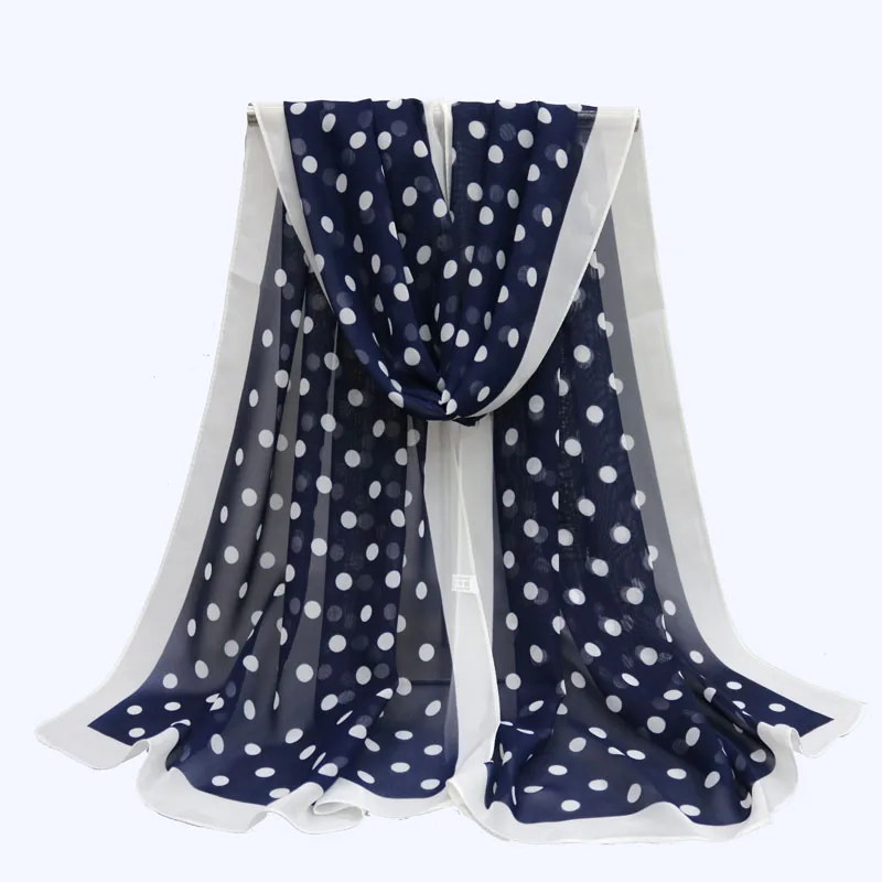 chiffon polka dot Scarf Shawl for women wraps wrap Hijab cape summer scarves winter sciarpa and mujer stoles scarfs schal Shawls