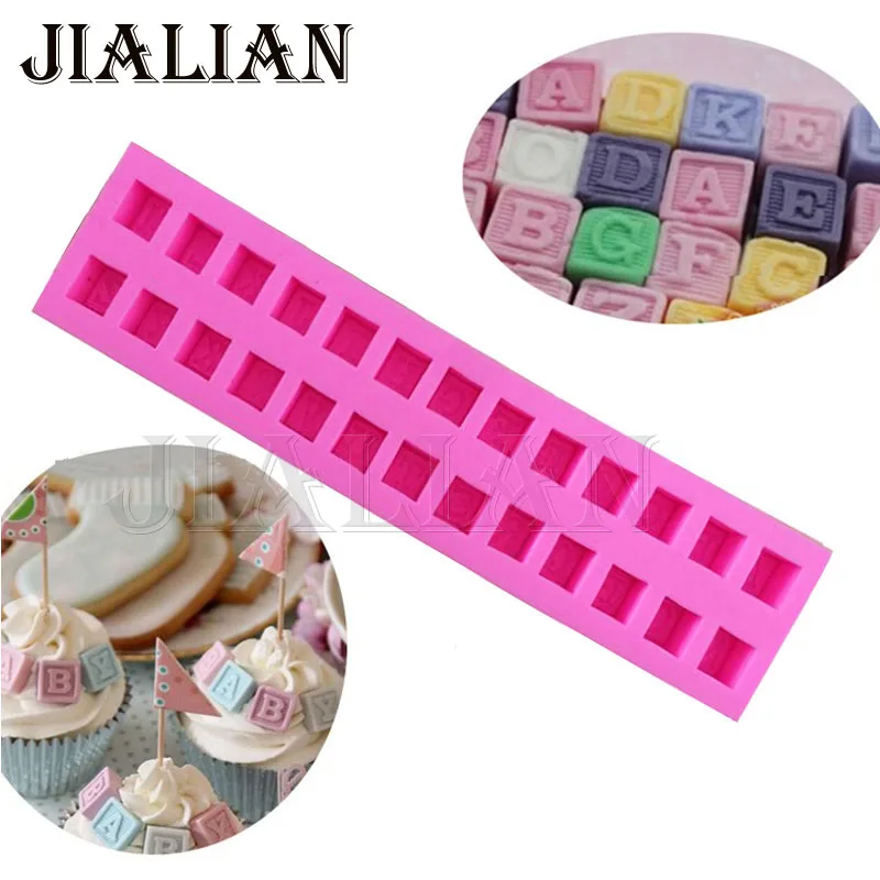 

Hot Selling 26 English Letters 3D Silicone Mold Chocolate Fondant Cake Decorating Tools Baking Mould cake pop recipe T-0873