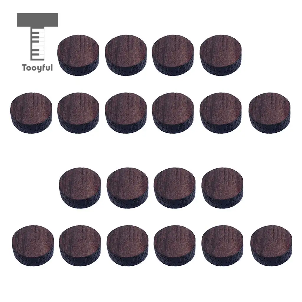 Tooyful 20 Pieces Rosewood Round Shape Electric Guitar Fingerboard Fretboard Dots Marker Inlay Material 6 x 2mm