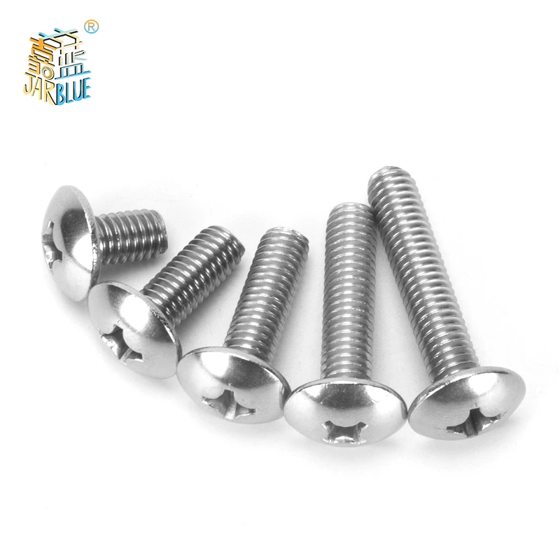 100pcs Or 50pcs M3 M4 M5 M6 304 Stainless Steel Mushroom Head Screws Large Flat Head Machine Screws Large Flat Head Screw