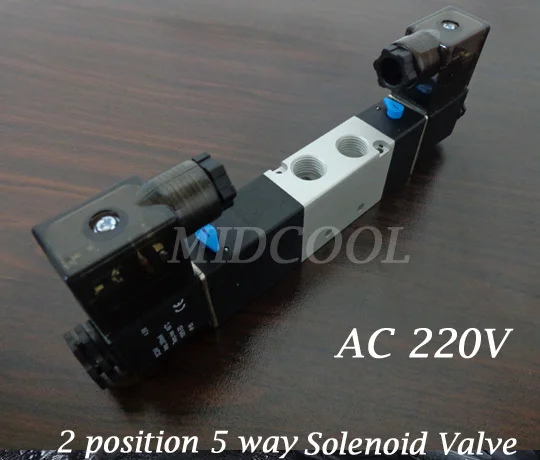 

Valvula 4V220-08,AC220V Boutique air Solenoid Valve,5 way 2 position double coil solenoid valve for Gas