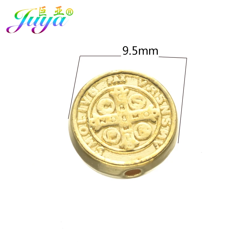 Juya 30Pcs/lot DIY Religious Jewelry Beads Wholesale Christian Jesus Metal Beads For Handmade Needlework Beading Jewelry Making