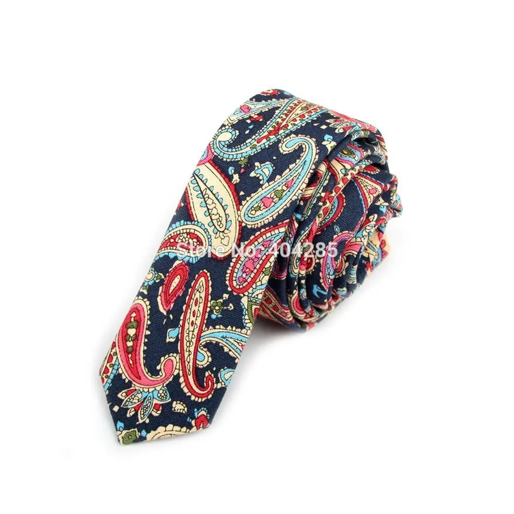 

2019 Catoon Cotton Print Men's Slim Tie 5cm width narrow