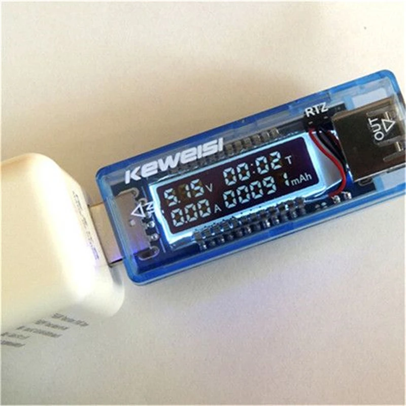 KEWEISI 3V to 9V 0A to 3A USB Charger Power Battery Capacity Tester Voltage