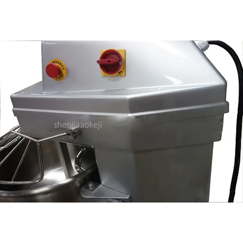 Misturador de massa elétrico comercial de aço inoxidável, máquina de misturar massa de farinha, rotação dupla velocidade, 380v