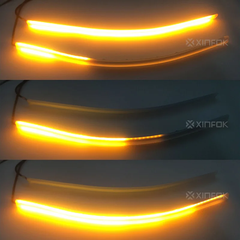 2PCS 30CM 60CM Red Yellow Switchback Flexible LED Strip DRL Daytime Running light Motorcycle Headlight Backup Brake Rear Lights