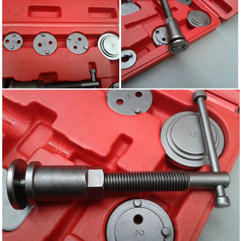12 ชิ้นยานยนต์ดิสก์เบรกลูกสูบ Caliper Pad ชุดรถลมกลับมือชุดเครื่องมือ