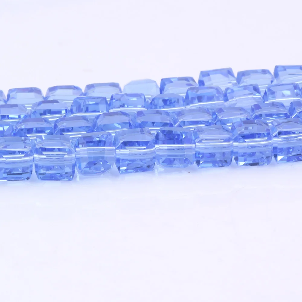 OlingArt Square 3/4/6/8MM Austria Crystal Beads charm Glass Beads blue color Loose Spacer Bead for DIY Jewelry Making