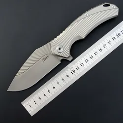 Eafengrow EF902 Folding Blade Knife D2 Steel Blade TC4 Handle Survivcal Tactical Pocket Knife Camping Hunting EDC tool