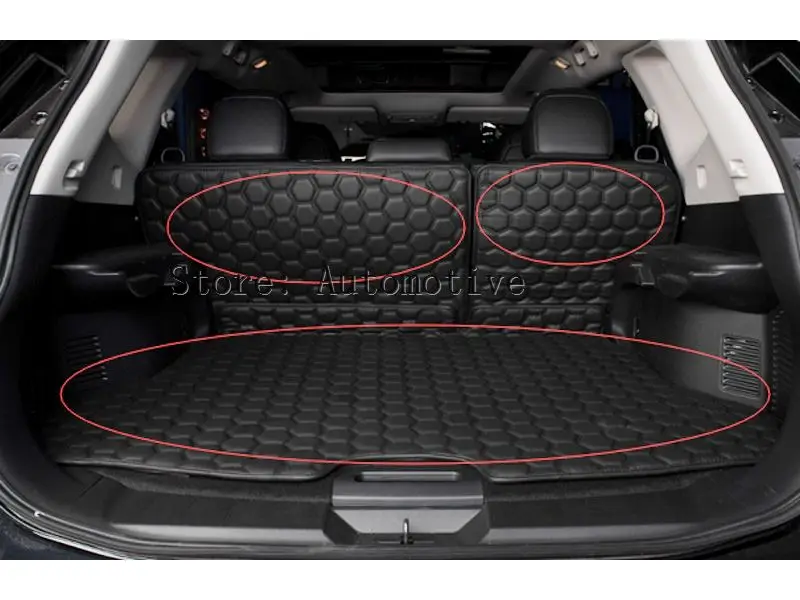 3p black PU rear trunk Pad cover carpet mats for Nissan x-trail   Rogue   2014 2015 2016 2017