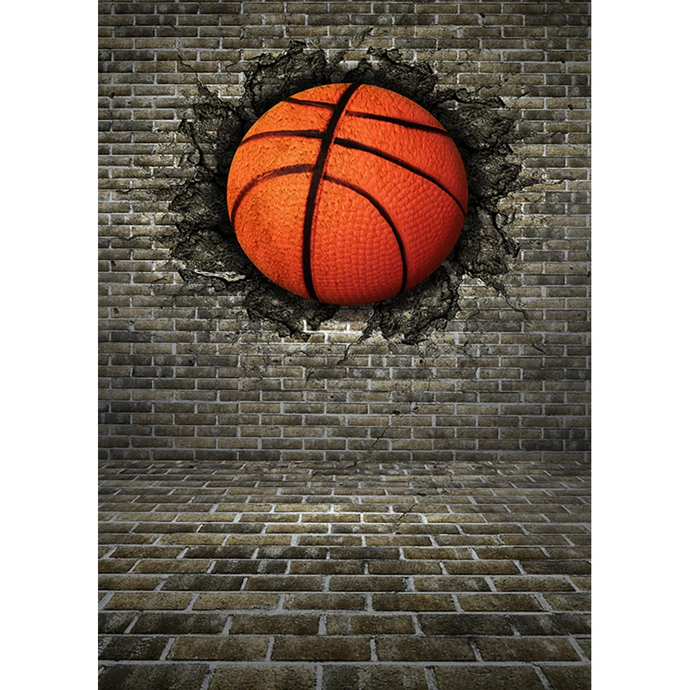 Allenjoy basketball background photophone 3D gray brick wall boy activity crack street photography backdrops photo studio