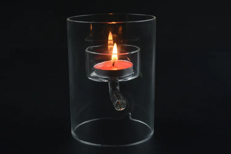 1PC European glass candlestick romantic elegant transparent home creative glass candle holder hot selling JY 1179