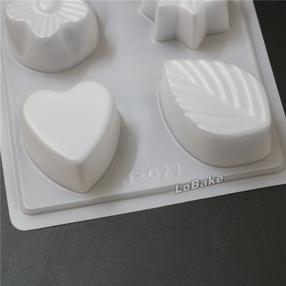 (5pcs/lot) High quality 8 cavities Flower and grass leaf shape Semi-transparent PP Plastic mooncake pudding Chocolate Mold tools