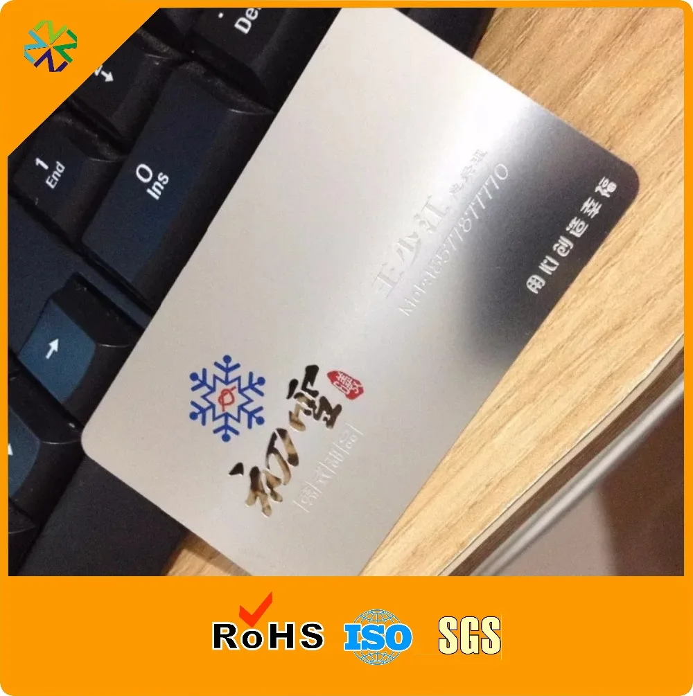 300pcs/lot thin 0.3mm thickness color printing stainless steel silver color custom size silver stainless steel cards