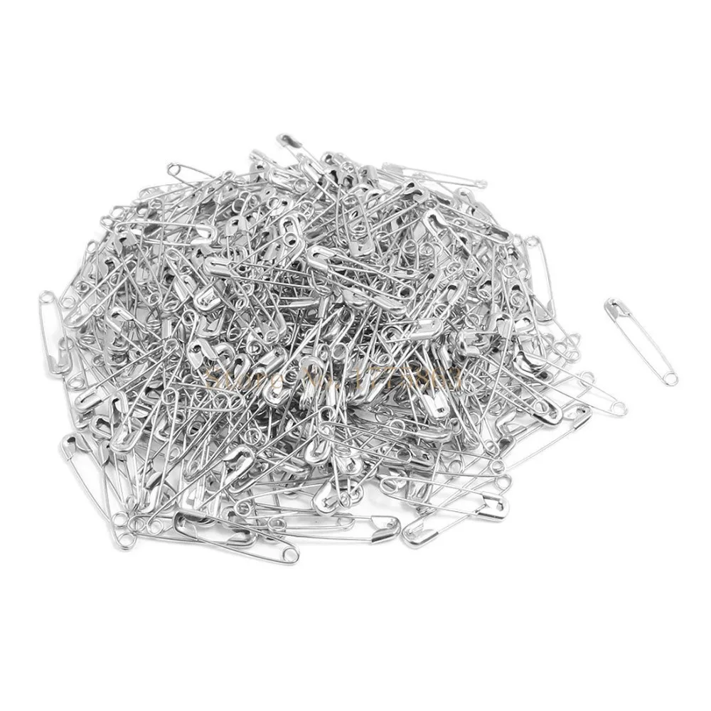 100Pcs Small Silver Metal Steel Safety Pins 3cm 30mm  AA7683