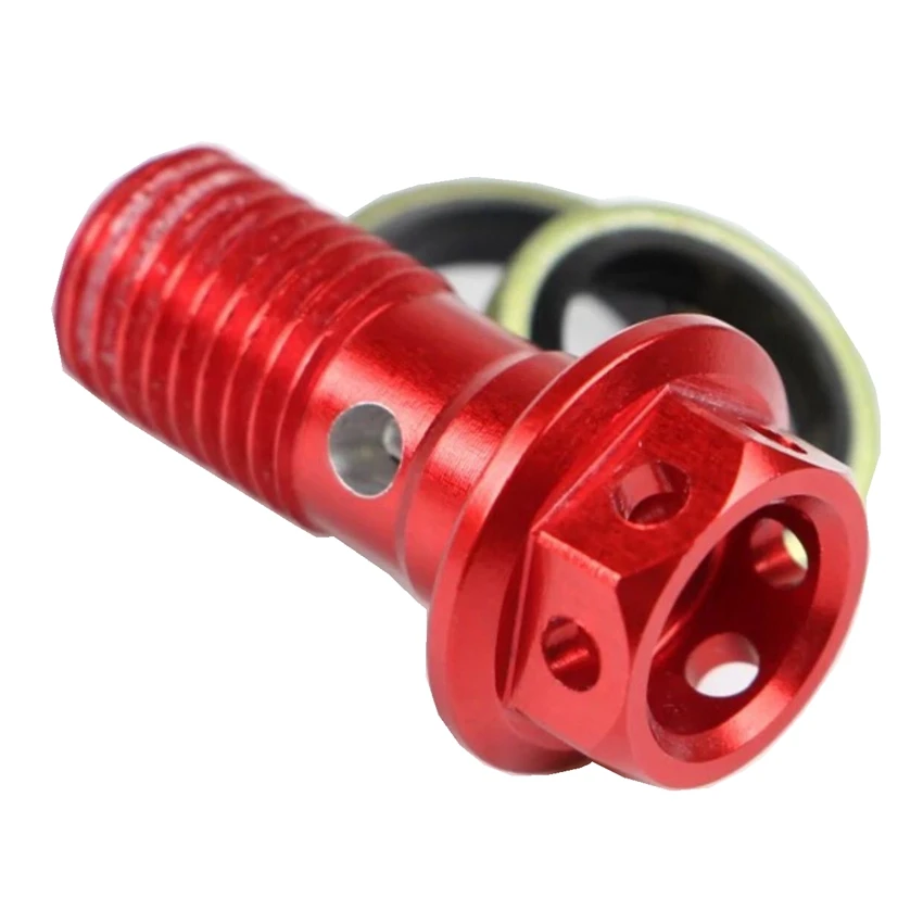 Universal CNC Motorcycle Titanium Alloy Banjo Bolt Oil Drain Screw / Hollow Screw 1.25mm For Brake Hose Caliper Master Cylinder