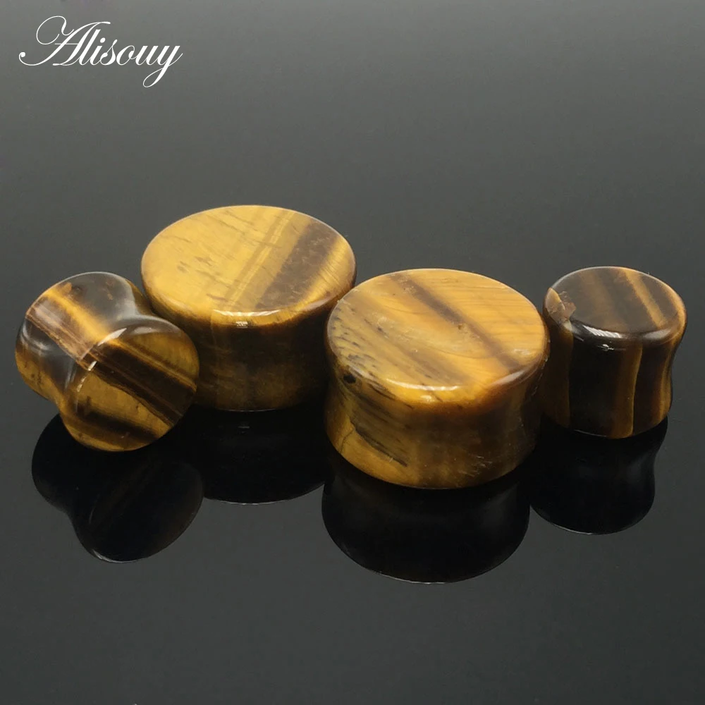 Alisouy 2 pieces Stone Flesh Tunnels Ear Plugs and Tunnels Tunnel Piercings Big Gauges Ear Piercing Plug Ear expansion 5mm-16mm