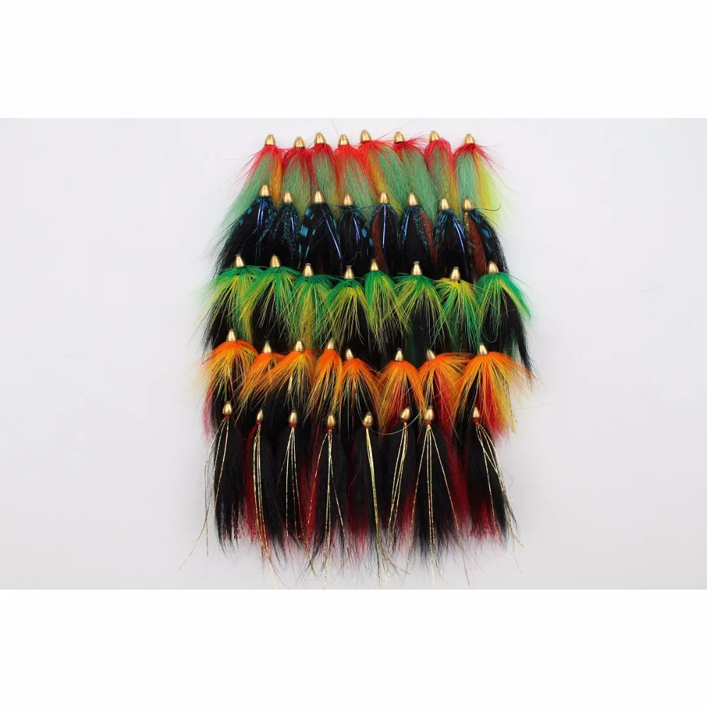 Tigofly 40 pcs/lot Cone Head Tube Fly 5 Assorted Colors Popular Streamer Fly Salmon Trout Steelhead Fly Fishing Flies Lures Set