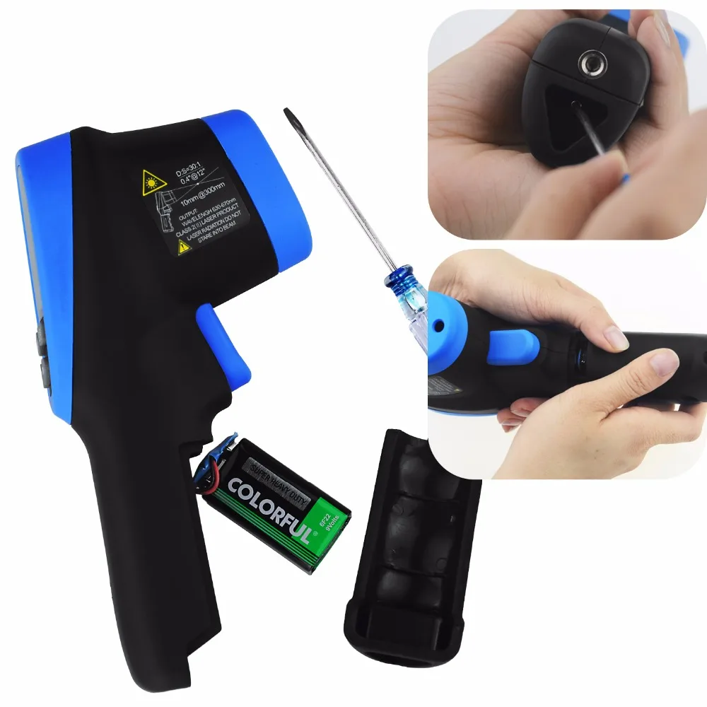 HoldPeak HP-1500 Digital Infrared Thermometer -50~1500 Degree Temperature Measuring 30:1 DS LCD Pyrometer Temperature Gun