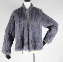 2023 New Winter Autumn Women Real Fur Coat Female Knitted Rabbit Coats Jacket Casual Thick Warm Fashion Slim Overcoat Clothing