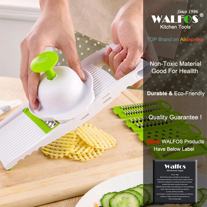 WALFOS Mandoline Peeler Grater Vegetables Cutter Tools with 5 Blade Carrot Grater Onion Vegetable Slicer Kitchen Accessories