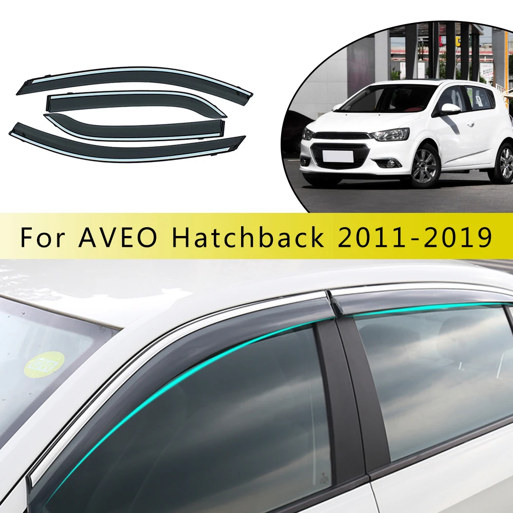 

Car Styling Smoke Window Sun Rain Visor Deflectors Guard For Chevrolet Aveo Hatchback 2011-2018 Accessories 4PCS