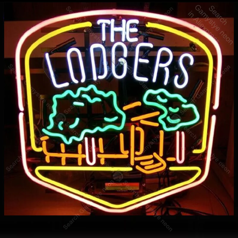 

Neon Sign for The Lodgers Neon Bulb sign handcraft Beer bar pub glass neon signboard Decorate Hotel restaurant light lamps