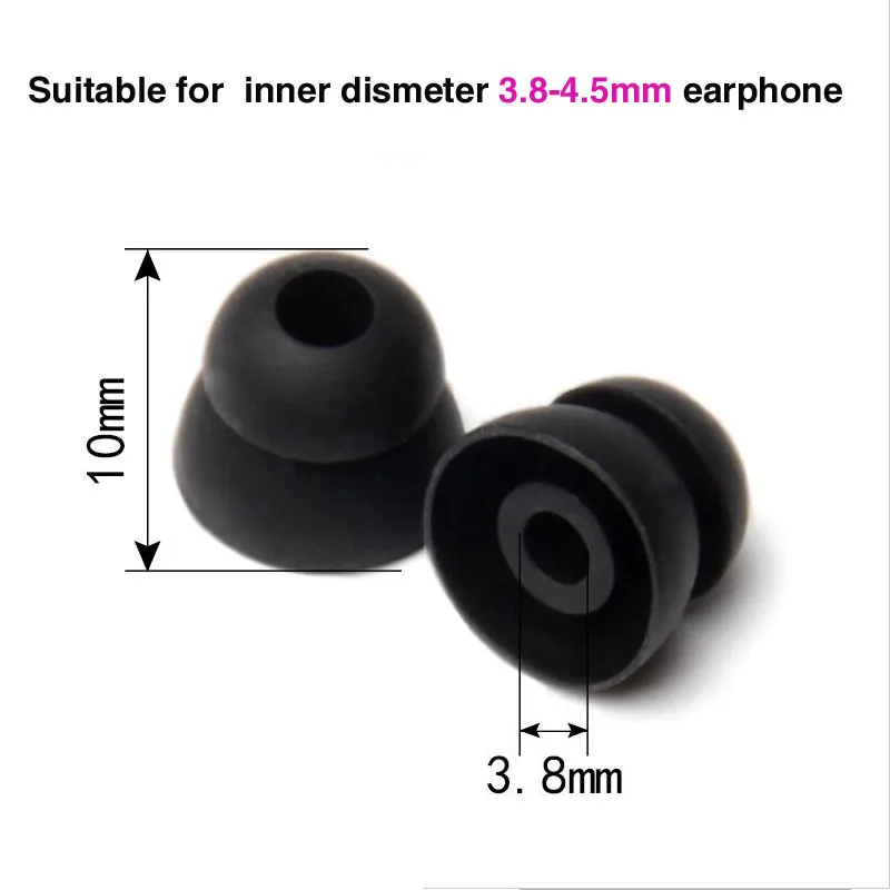 6pcs/3pairs 4.5mm Two Layer Silicone In-Ear Earphone Covers Caps Replacement Earbud Bud Earbuds eartips Earplug Ear pads cushion