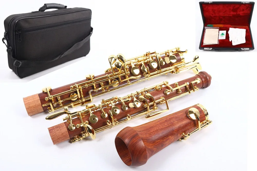 

Yinfente Professional Rosewood Oboe C key left F Resonance Golden plated key