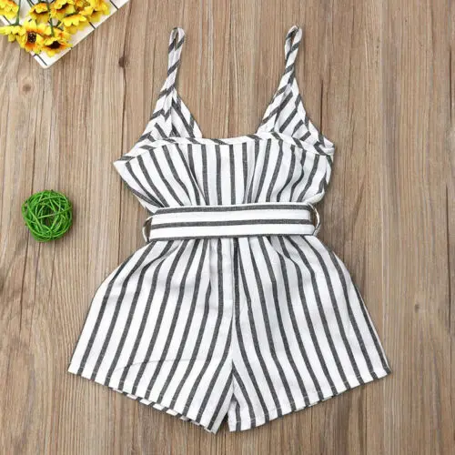 Pelele de verano para niña recién nacida, Pelele de tirantes a rayas, traje de sol con lazo, ropa 2019