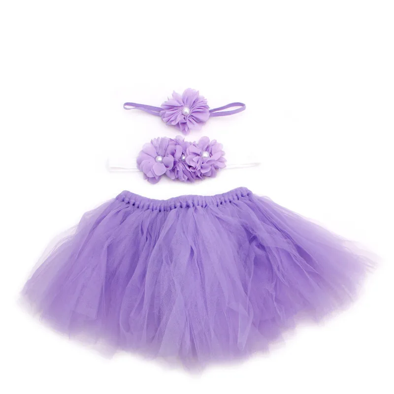 Fashion Baby Toddler Girl Flower Clothes+Hairband+Tutu Skirt Photo Prop Costume Outfits 3PCS skirt #330