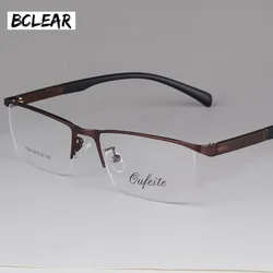 BCLEAR 2018 New Arrival Fashion Glasses Frame Men Eyeglasses Frame Vintage Half Rim Clear Lens Glasses Optical Spectacle Frame