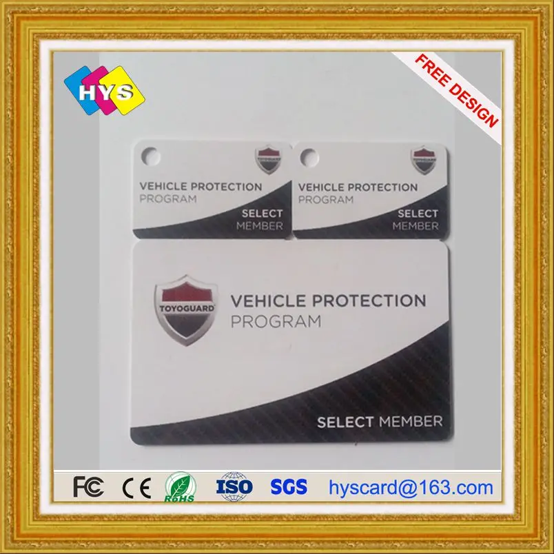 

Perforated pvc key card ,blank white card and membership cards supply