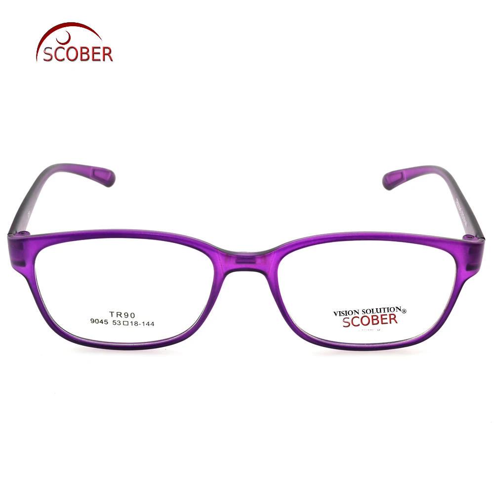 = SCOBER = TR90 Ultralight Purple lady frame spectacle Custom Made prescription lens myopia reading glasses Photochromic