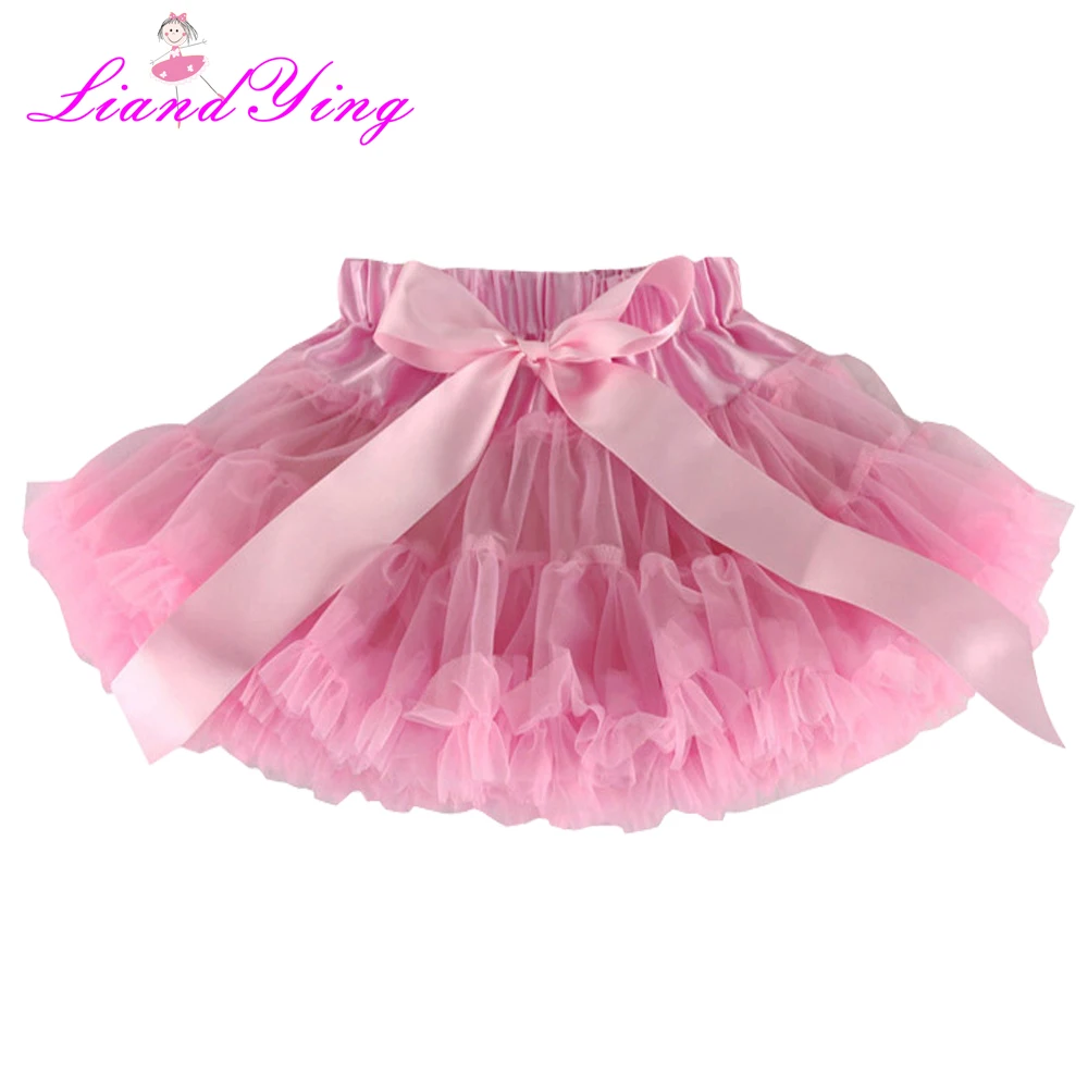 Girls Fluffy 2-10 Years Chiffon Pettiskirt Solid Colors Tutu Skirts Girl Dance Skirt Christmas Tulle Petticoat