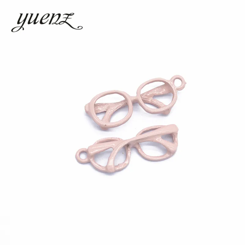 20pcs Candy Colors Glasses Mixed Style Charm Alloy Paint Pendant for Jewelry Making DIY fit Necklace Accessorie W53