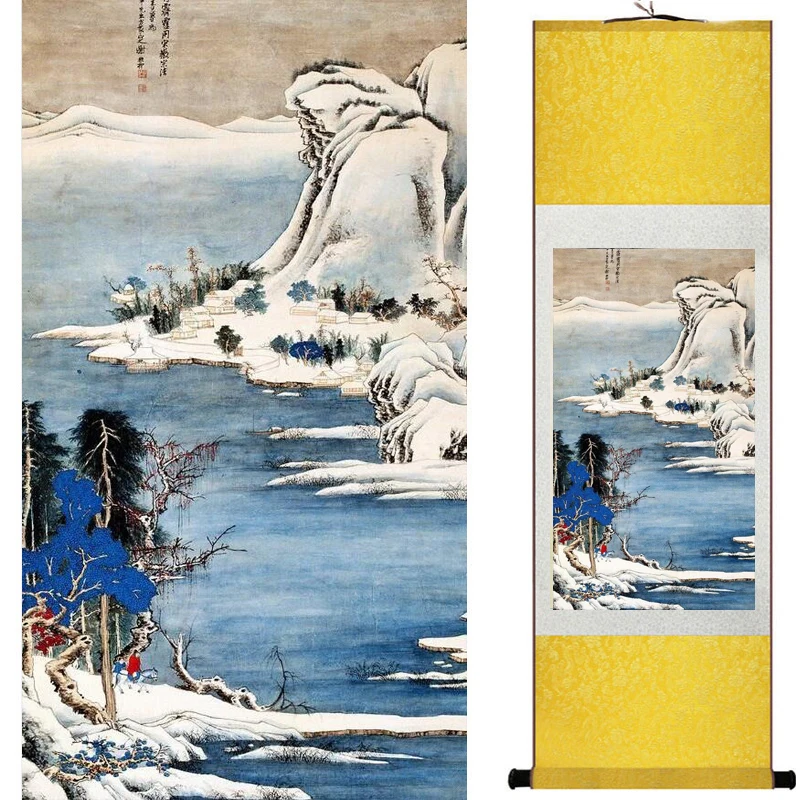 landscape  painting  Home Office Decoration Chinese scroll painting Mountains and river  painting 19071506