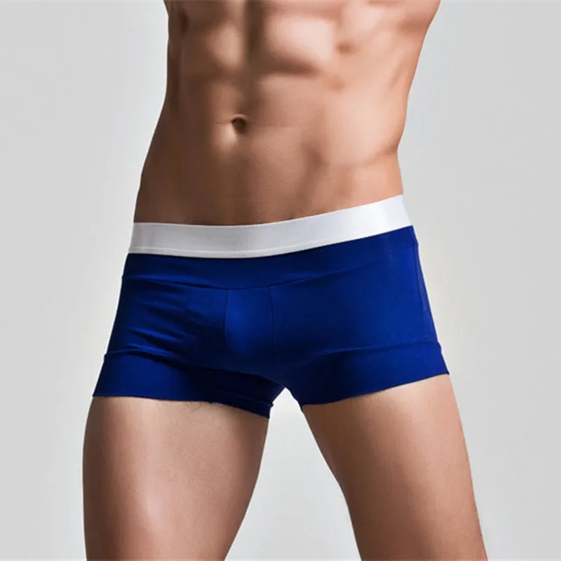 High Quality Cotton Underwear Men Boxer Shorts Fashion Low Waist U convex pouch Boxers Sexy Comfort Cueca Boxer Men Trunks