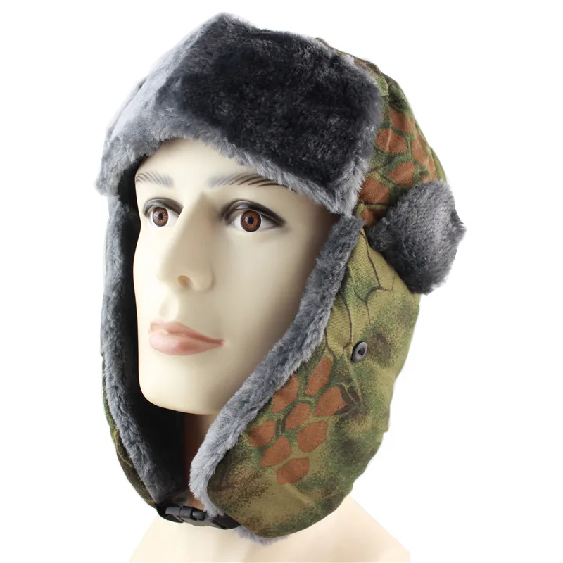 2021 New Soviet Badge Bomber Hat Men Women Russia Ushanka Hats Faux Fur Earflap Snow Caps Trapper Hats